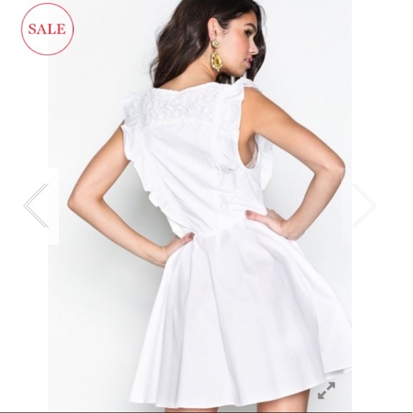 Free People White Half Moon Smocked Mini Dress - Picture 3 of 8